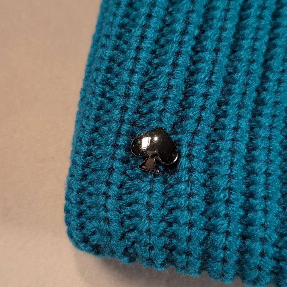 Kate Spade New York Spade Cuff Wool Blend Beanie in Bright Cerulean